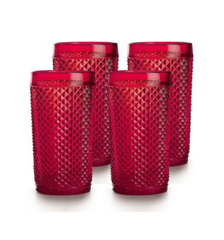 Set with 4 Highballs Red