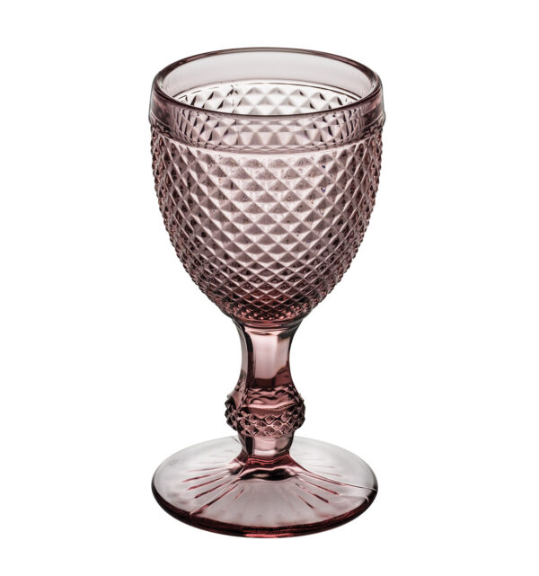 Set with 4 White Red Wine Goblets Pink