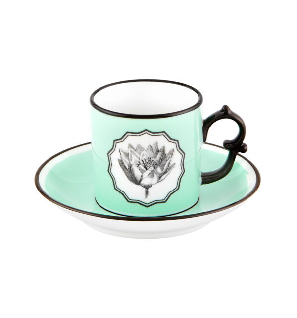 Coffee cup and saucer Green