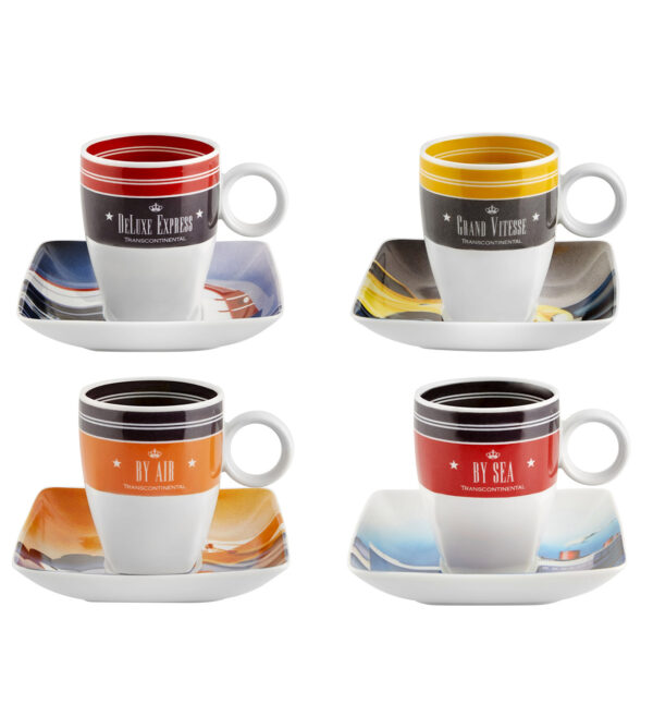 Set 4 Coffee Cups and Saucers